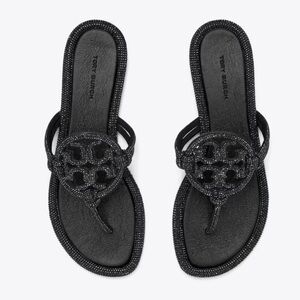 Tory Burch Miller Pave’ Knotted Glitter Sandal